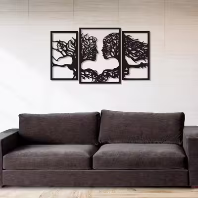 دیوارکوب طرح نیمرخ کد 01450 مجموعه 3 عددی