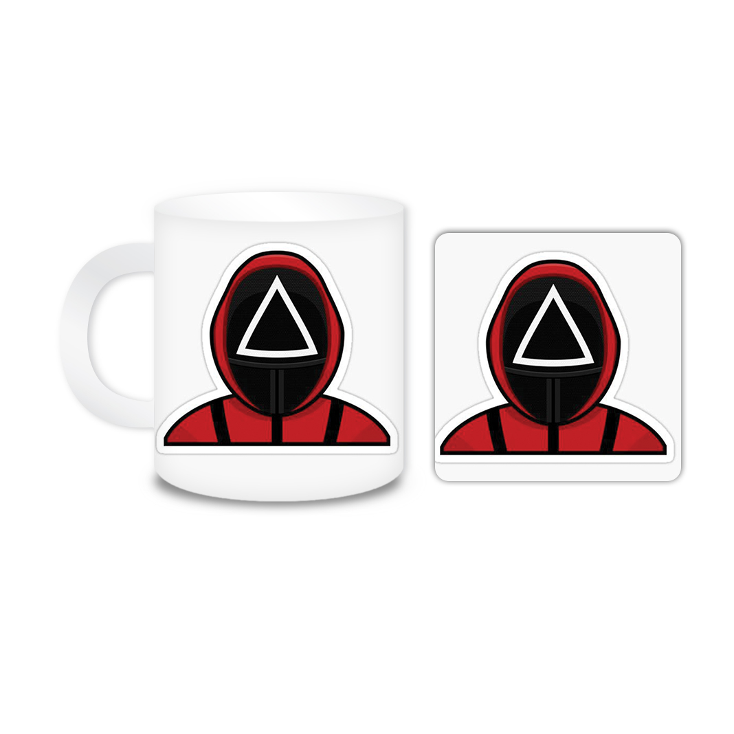 ماگ مدل Squid game کد 2184 به همراه زیر لیوانی