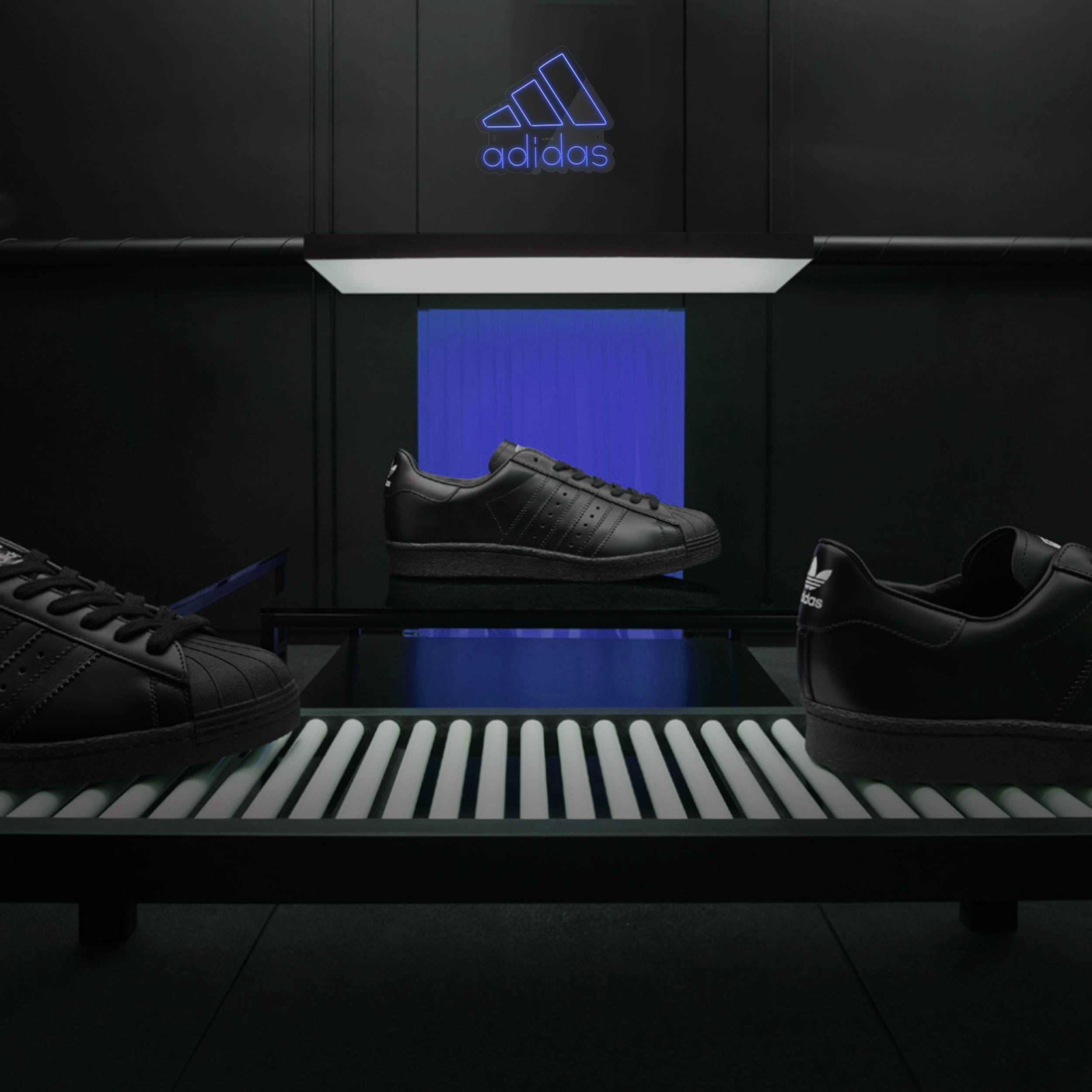 چراغ دیواری نئون دیزاین طرح Adidas-Text-BL_BL