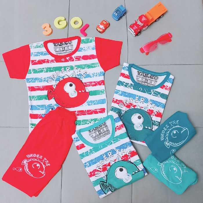 تیشرت شلوارک تی شرت شلوارک پسرانه دخترانه اسپرت ماهی سایز 35 40 