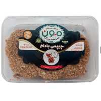 چیپس بادام مون با کره حیوانی  ، بادوم و نارگیل و کنجد و عسل و خامه و هل و شکر قهوه ای و روغن حیوانی