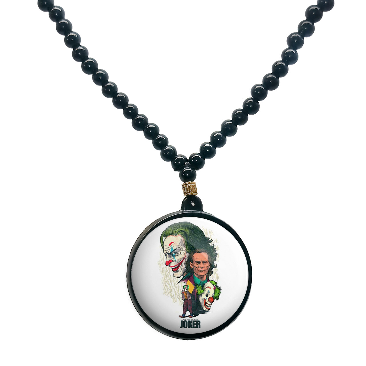 گردنبند پرمانه طرح جوکر کد pmd.6086 مدل دو طرفه