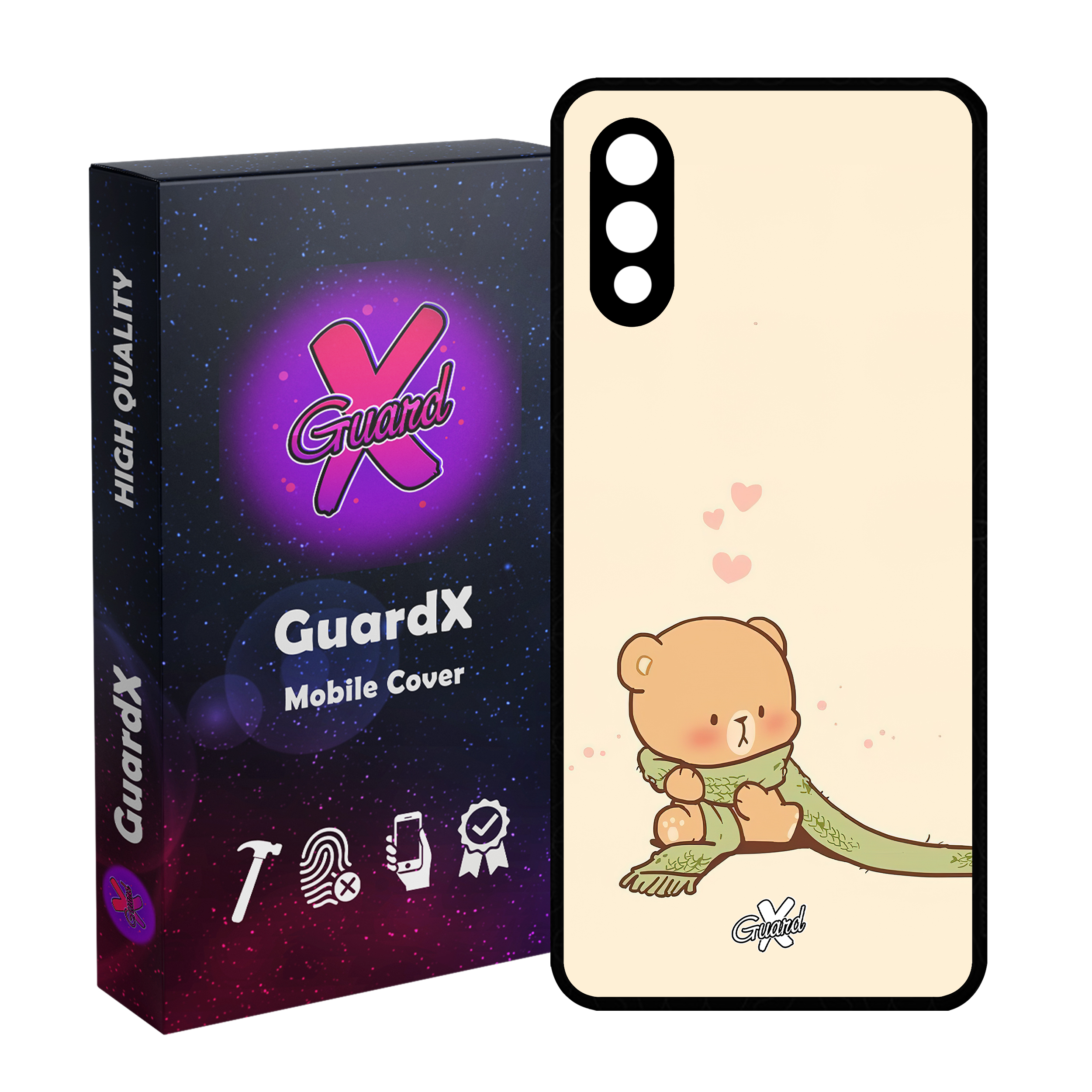 کاور گارد ایکس طرح خرس 1 مدل Glass10488 مناسب برای گوشی موبایل سامسونگ Galaxy A02 / M02