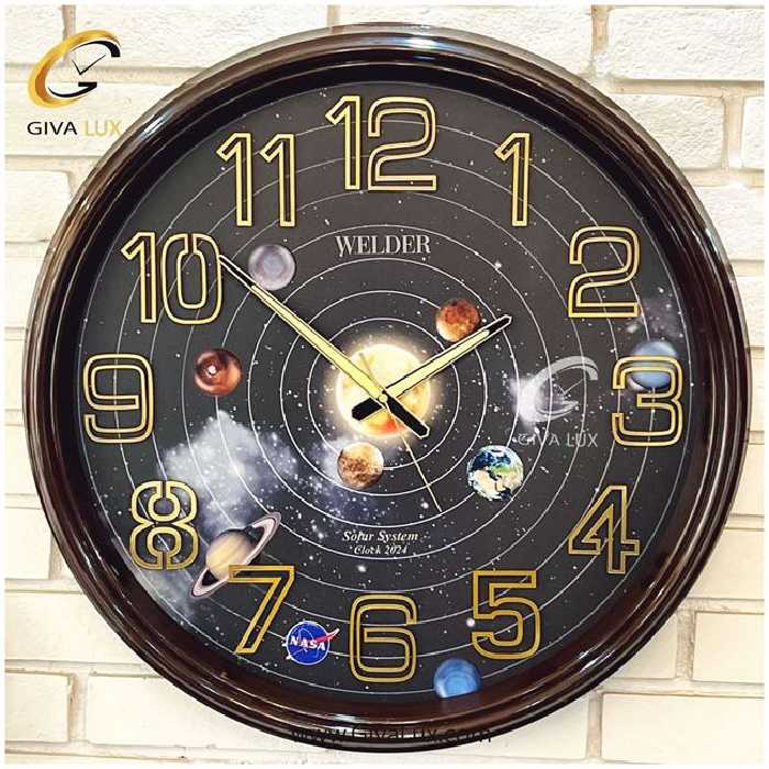 ساعت دیواری اورجینال ولدر PVC قهوه ای| کد رفرنس 635