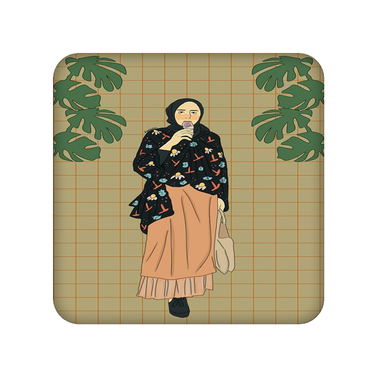 زیر لیوانی طرح دختر کد 1361