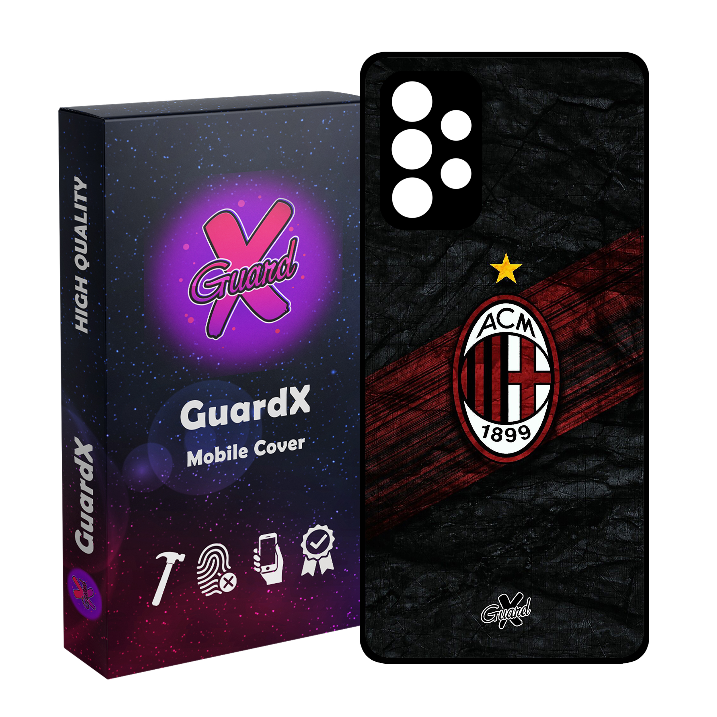 کاور گارد ایکس طرح AC Milan مدل Glass10057 مناسب برای گوشی موبایل سامسونگ Galaxy A32 5G