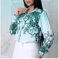 شومیز مجلسی طرحدار شیک قواره دار ترمه الیزه وارداتی