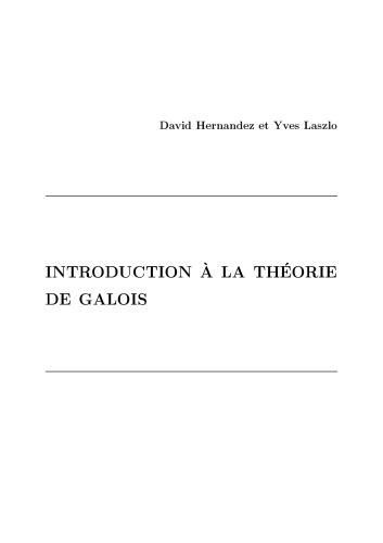 خرید و دانلود نسخه کامل کتاب Introduction à la théorie de Galois