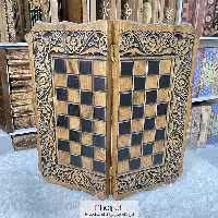 اطلاعات ، قیمت و خرید تخته نرد و شطرنج چوب گردو سیاه شیراز طرح سی ان سی CNC کد TNS35