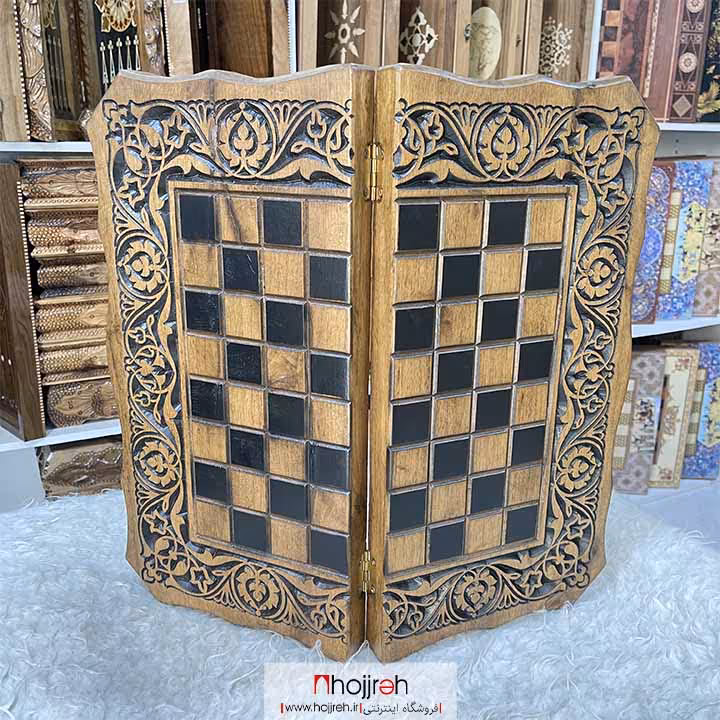 اطلاعات ، قیمت و خرید تخته نرد و شطرنج چوب گردو سیاه شیراز طرح سی ان سی CNC کد TNS35