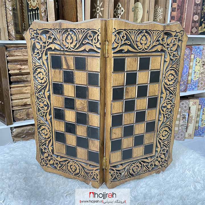 اطلاعات ، قیمت و خرید تخته نرد و شطرنج چوب گردو سیاه شیراز طرح سی ان سی CNC کد TNS35