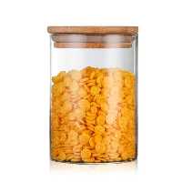 بانکه (جا حبوباتی) 1 عددی بامبو شیشه ای پیرکس مدل  H15D10 کد Gw90301008