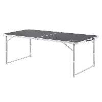 میز کمپ خاکستری جدول کمپینگ قابل حمل 3 مجموعه ارتفاع پیک نیک آلومینیومی تاشو 120X60 آنتراسیت HAEGS