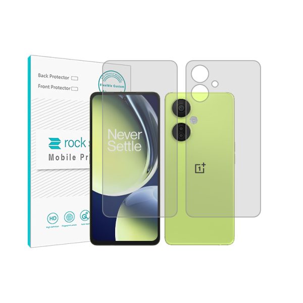 گلس محافظ صفحه نمایش و پشت گوشی وان پلاس Nord CE 3 Lite مدل نانو هیدروژل شفاف برند راک اسپیس کدSS