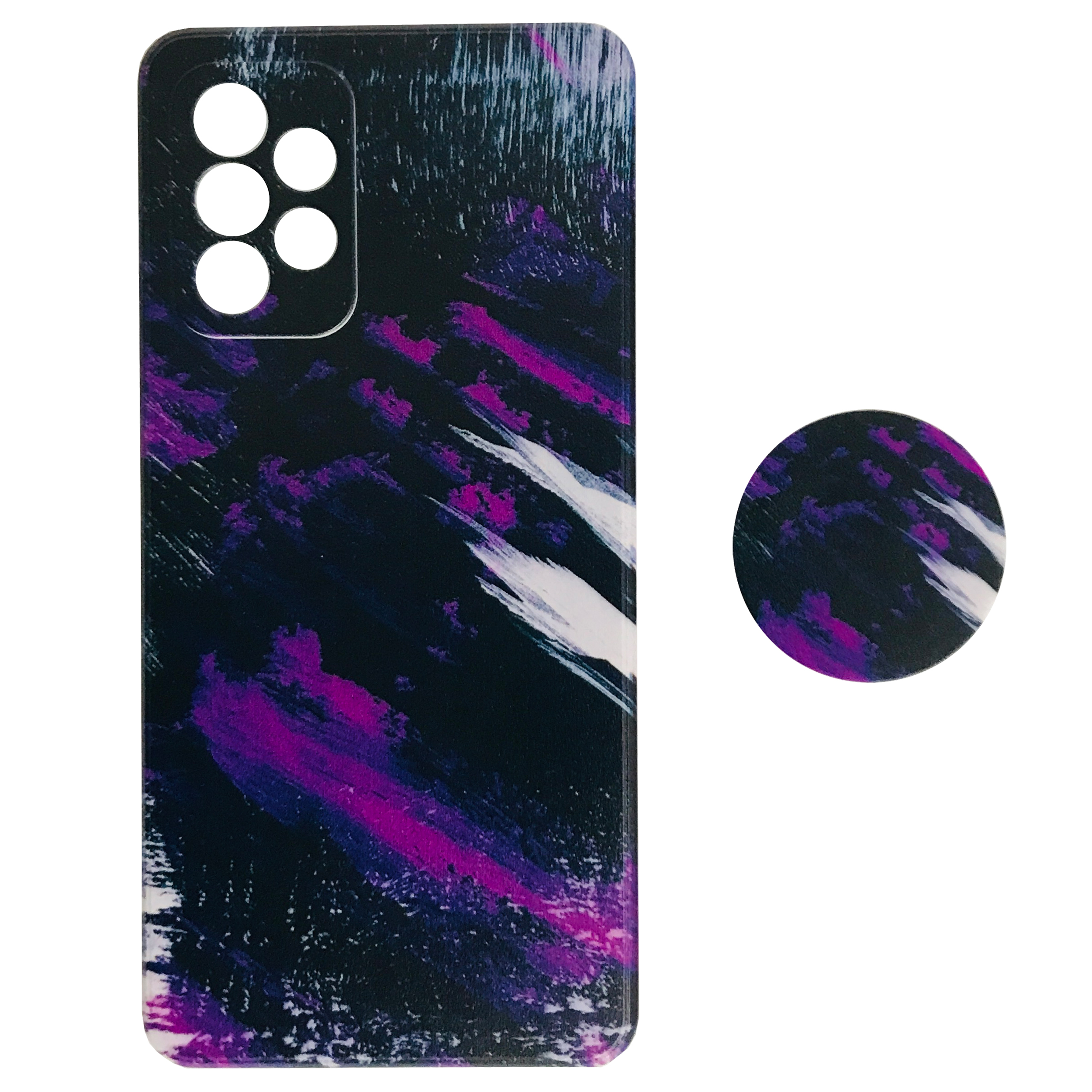 کاور مدل آبرنگی مناسب برای گوشی موبایل سامسونگ Galaxy A72 به همراه پاپ سوکت