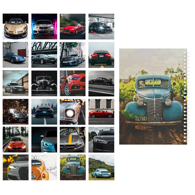 دفتر یادداشت باژیکان مدل عشق ماشین کد 20111237 به همراه فتوکارت مجموعه 24 عددی