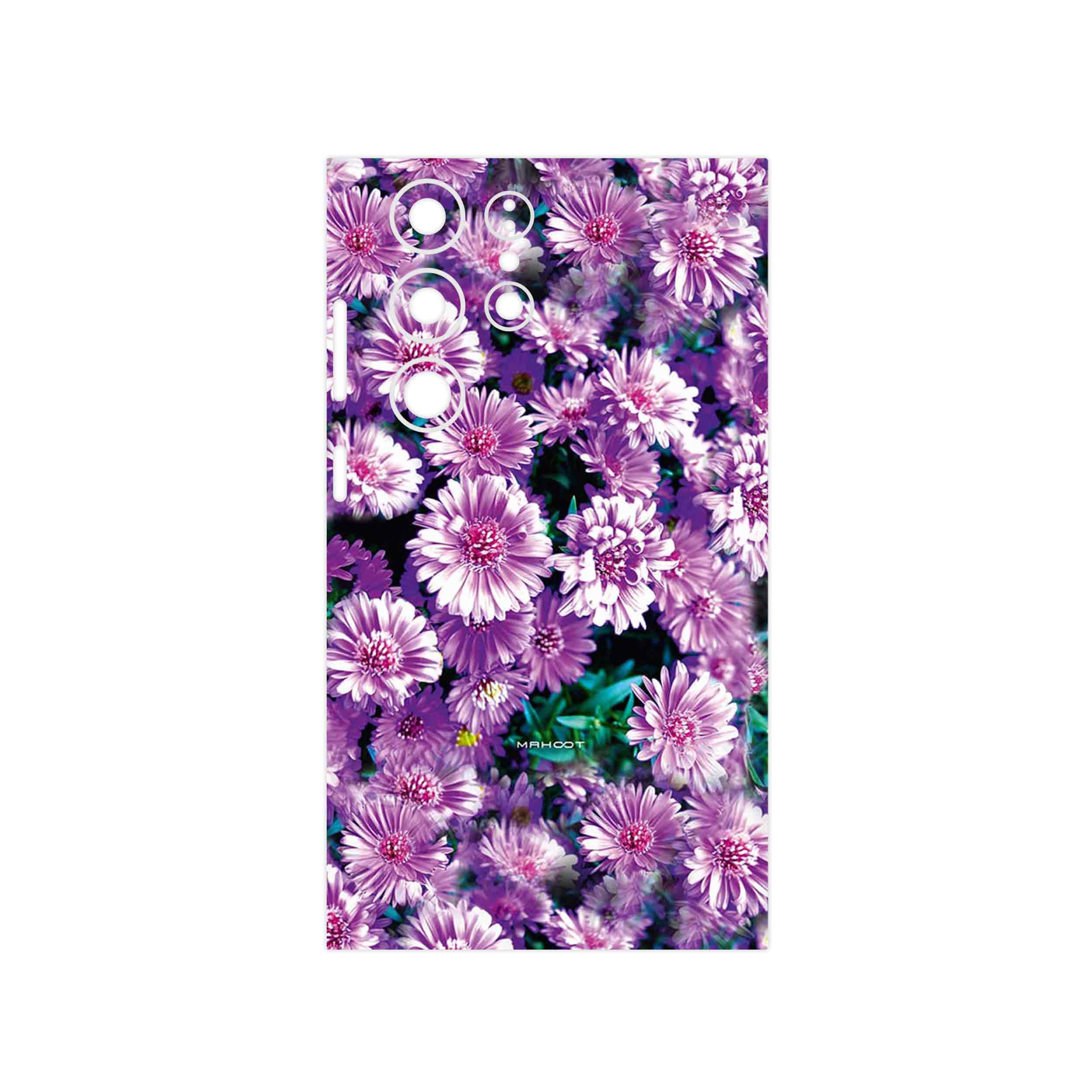 برچسب پوششی ماهوت مدل Purple_Flower مناسب برای گوشی موبایل سامسونگ Galaxy S23 Ultra