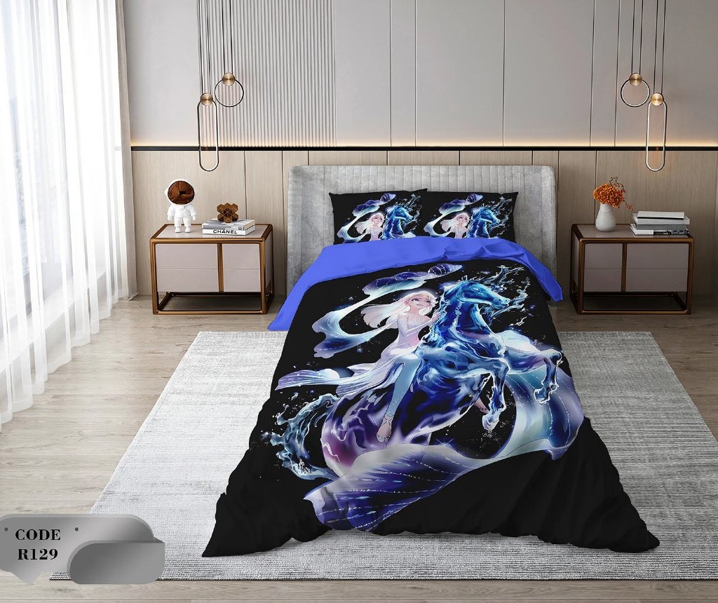 سرویس روتختی 1 نفره 4 تکه ابعاد 1.65 ×2.35 کشدار ضد حساسیت و عرق کد R129 | ست خواب و ست روتختی