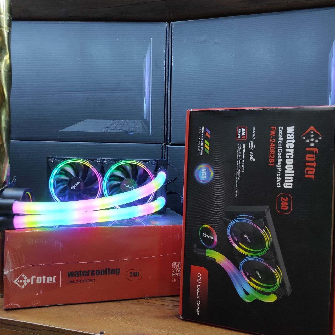 خنک کننده ابی واتر کولینگ 2 فن تمام ARGB گارانتی 2 ساله