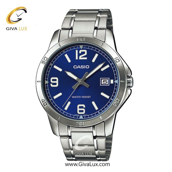 ساعت مچی اورجینال مردانه کاسیو Casio نقره ای | نقره ای| آبی| کد رفرنس MTP-V004D-2BUDF