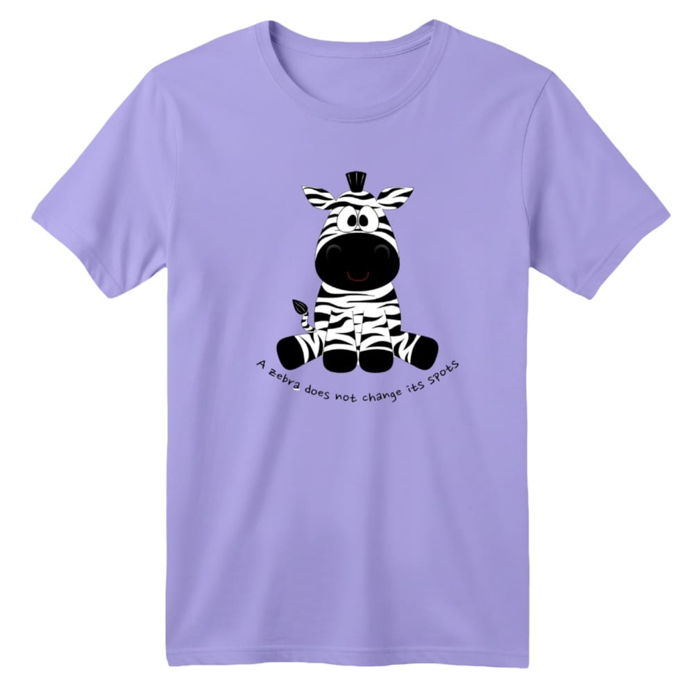 تی شرت آستین کوتاه بچگانه مدل گورخر کد 14 رنگ یاسی