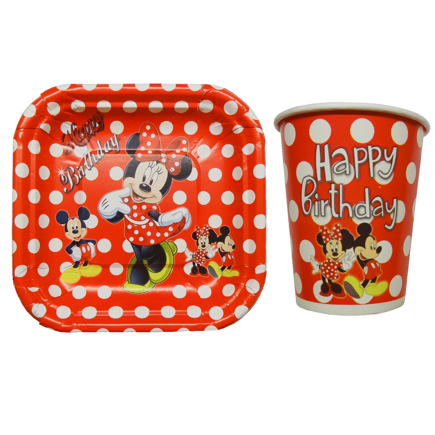 پیش دستی و لیوان یکبار مصرف مستر تم مدل میکی موس بسته 40 عددی