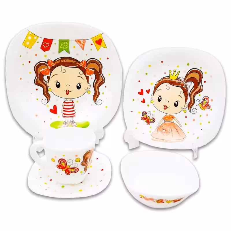 سرویس غذاخوری آرکوپال چهارگوش طرح دختر پروانه پارس اوپال