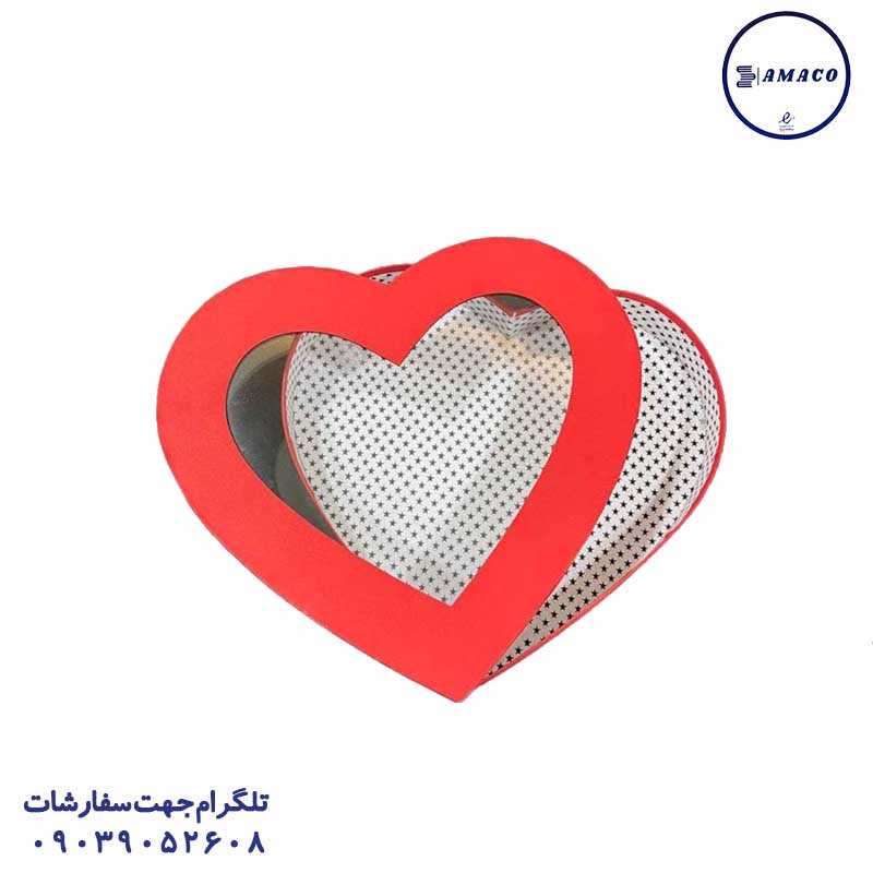جعبه کادویی 30 سانت قلبی طلقی شکلاتی 805