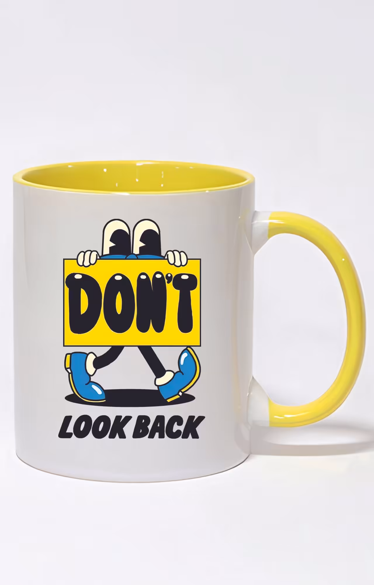ماگ دسته و داخل رنگی طرح dont look back کد 3193