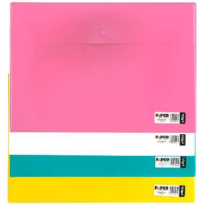 پوشه دکمه دار پاپکو مدل A4 -105 4 بسته 4 عددی