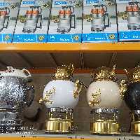 . سماورگازی سماور طلایی بدنه برنجی بدون تنوره ضخیم عالی موجودی بگیرید 