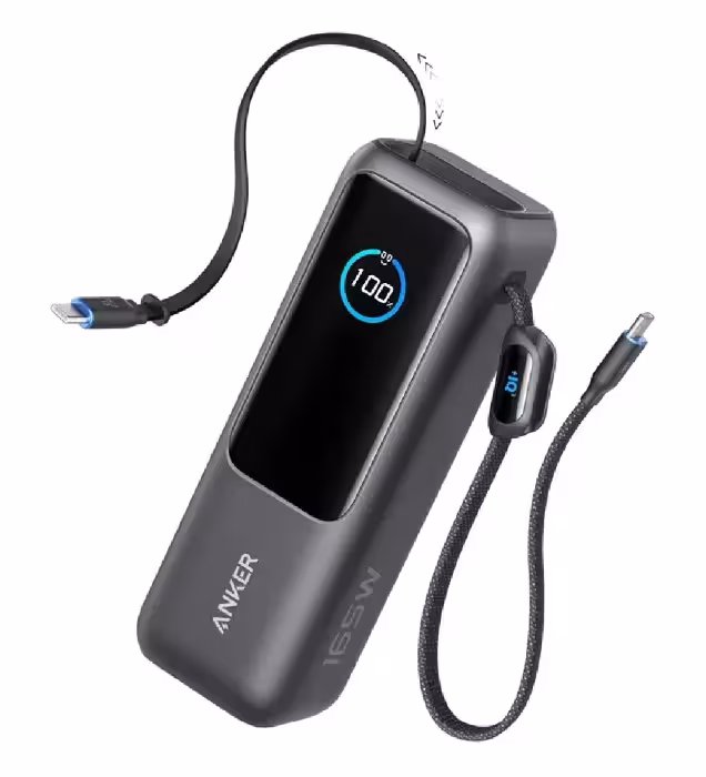 پاوربانک انکر مدل A1695 ظرفیت 25000 میلی آمپر ساعت به همراه دو کابل USB Type-C