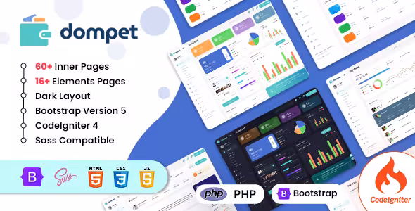 Dompet قالب داشبورد پرداخت بر پایه CodeIgniter