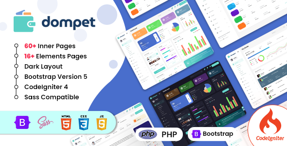 Dompet قالب داشبورد پرداخت بر پایه CodeIgniter