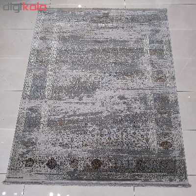 فرش ماشینی زمرد مشهد طرح پتینه کد TA114 زمینه طوسی