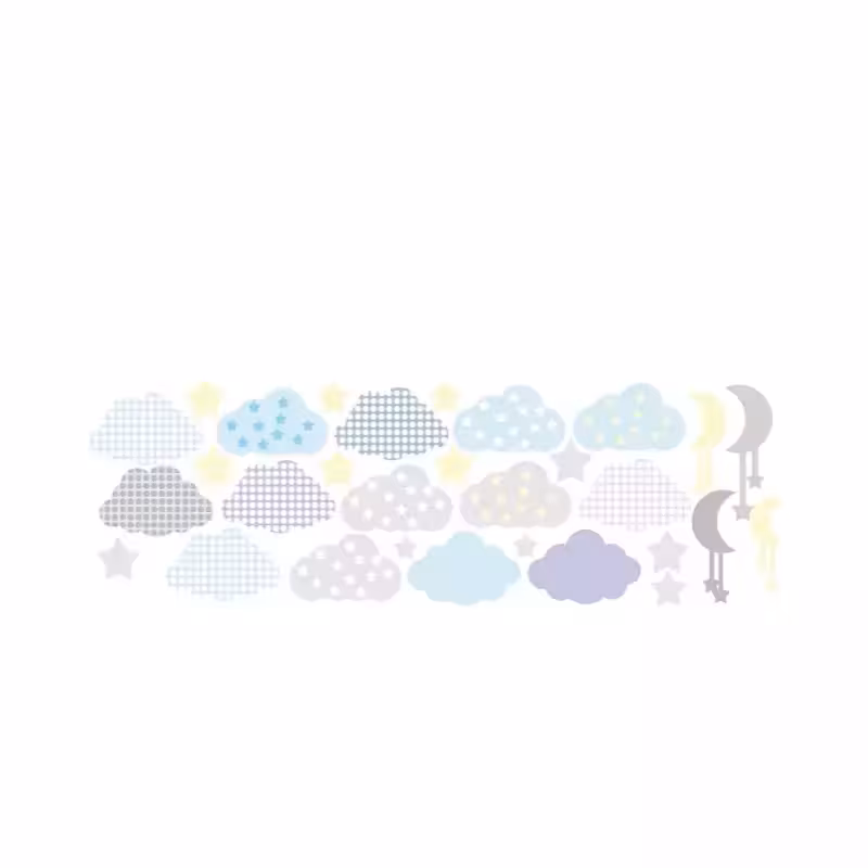 استیکردیواری ماه و ابر و ستاره