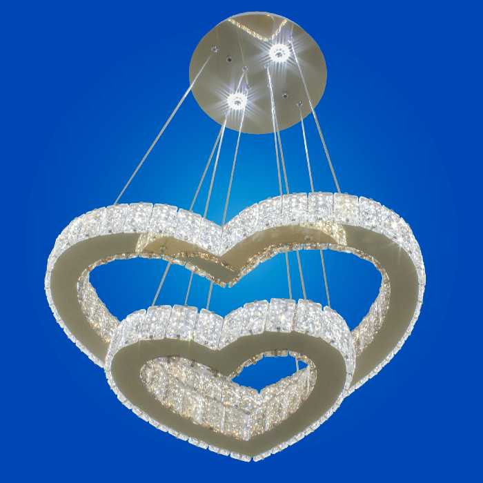 لوستر مدل کریستالی طرح قلب افقی