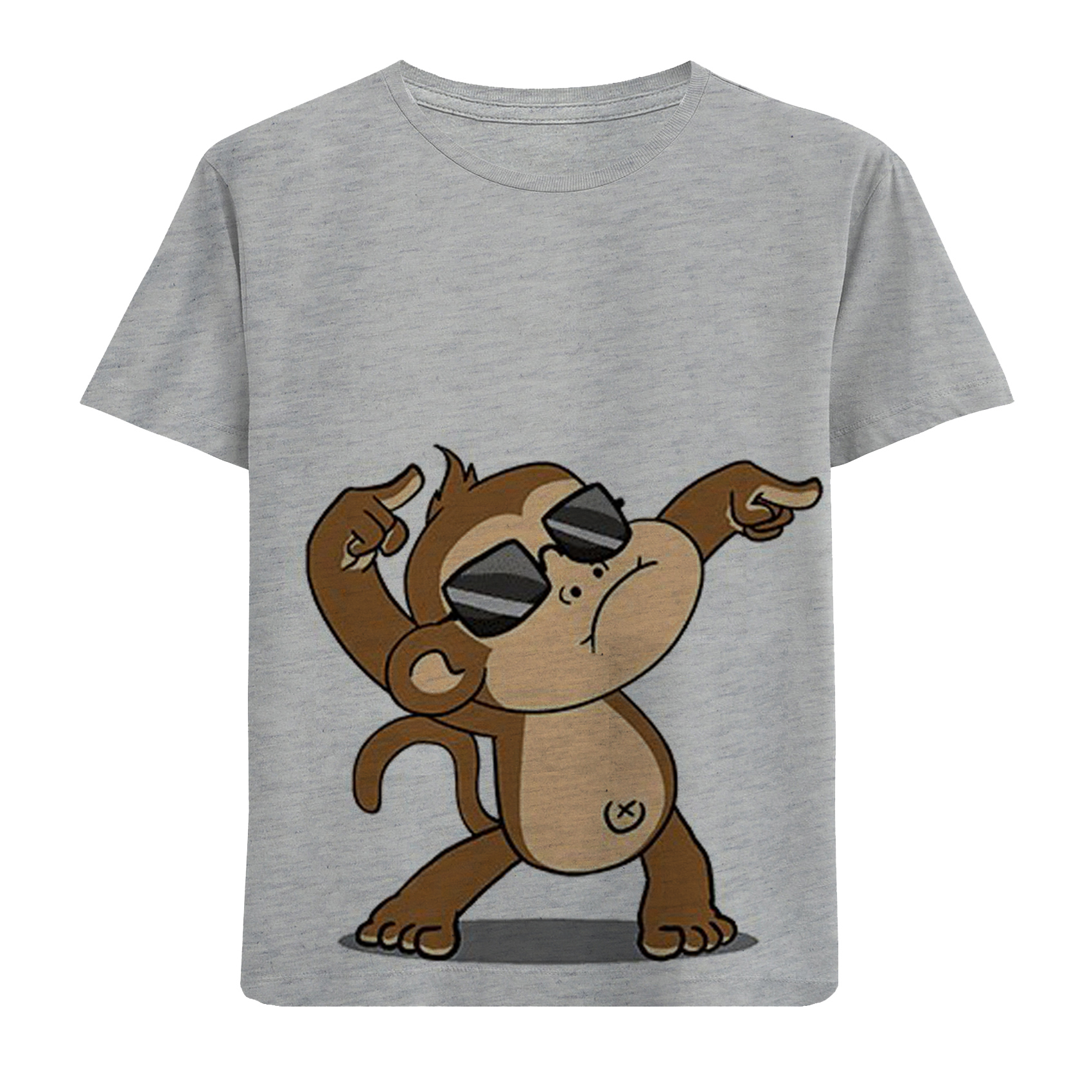 تی شرت آستین کوتاه بچگانه مدل میمون عینکی F449