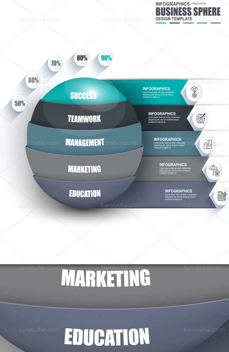 اینفوگرافیک پیشرفت کسب و کار رنگی | گرافیک با طعم تربچه
