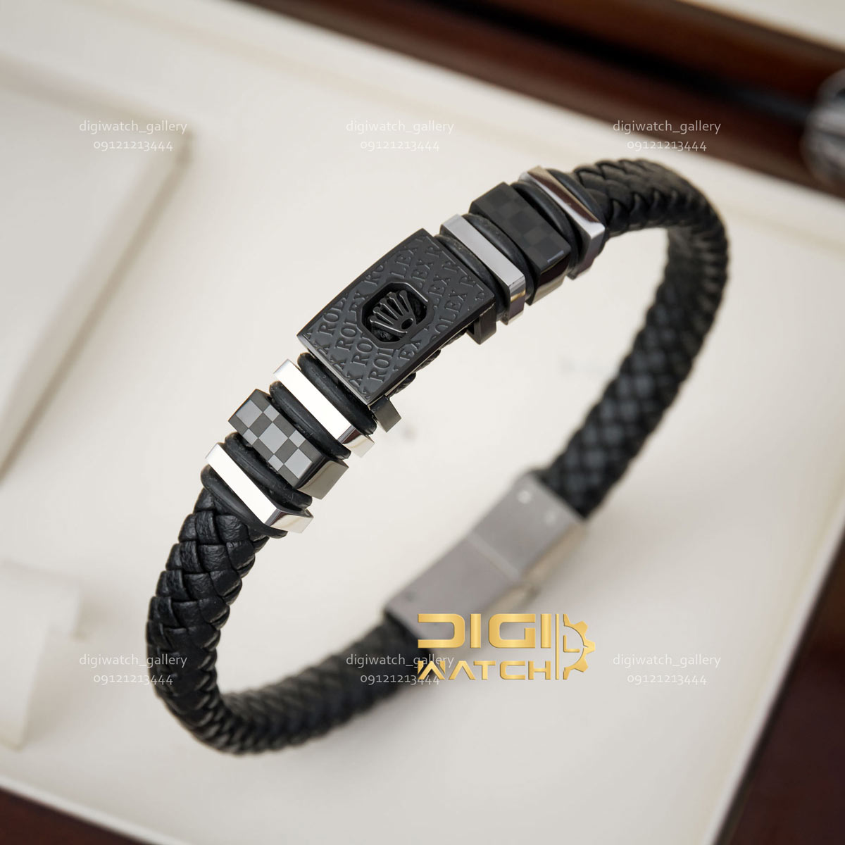 دستبند چرمی تک دور برند Rolex
