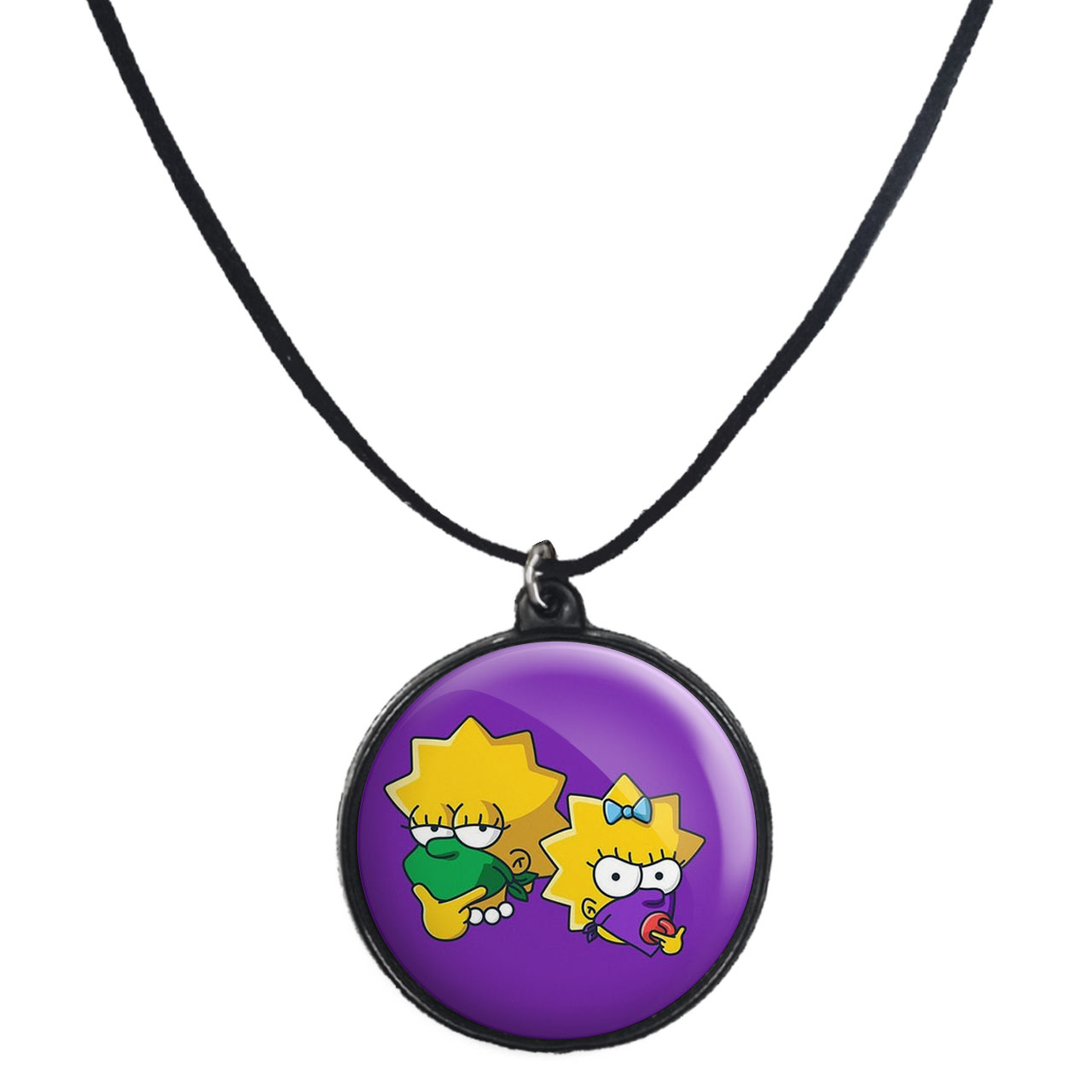 گردنبند پرمانه طرح سیمپسون ها کد pmb.21208 مدل دو طرفه