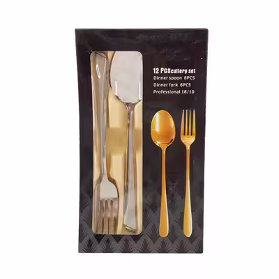 ست قاشق و چنگال 12 پارچه مدل ماینز ناخنی کد UN-3615