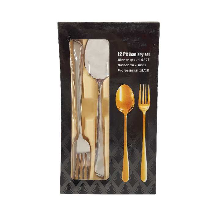 ست قاشق و چنگال 12 پارچه مدل ماینز ناخنی کد UN-3615