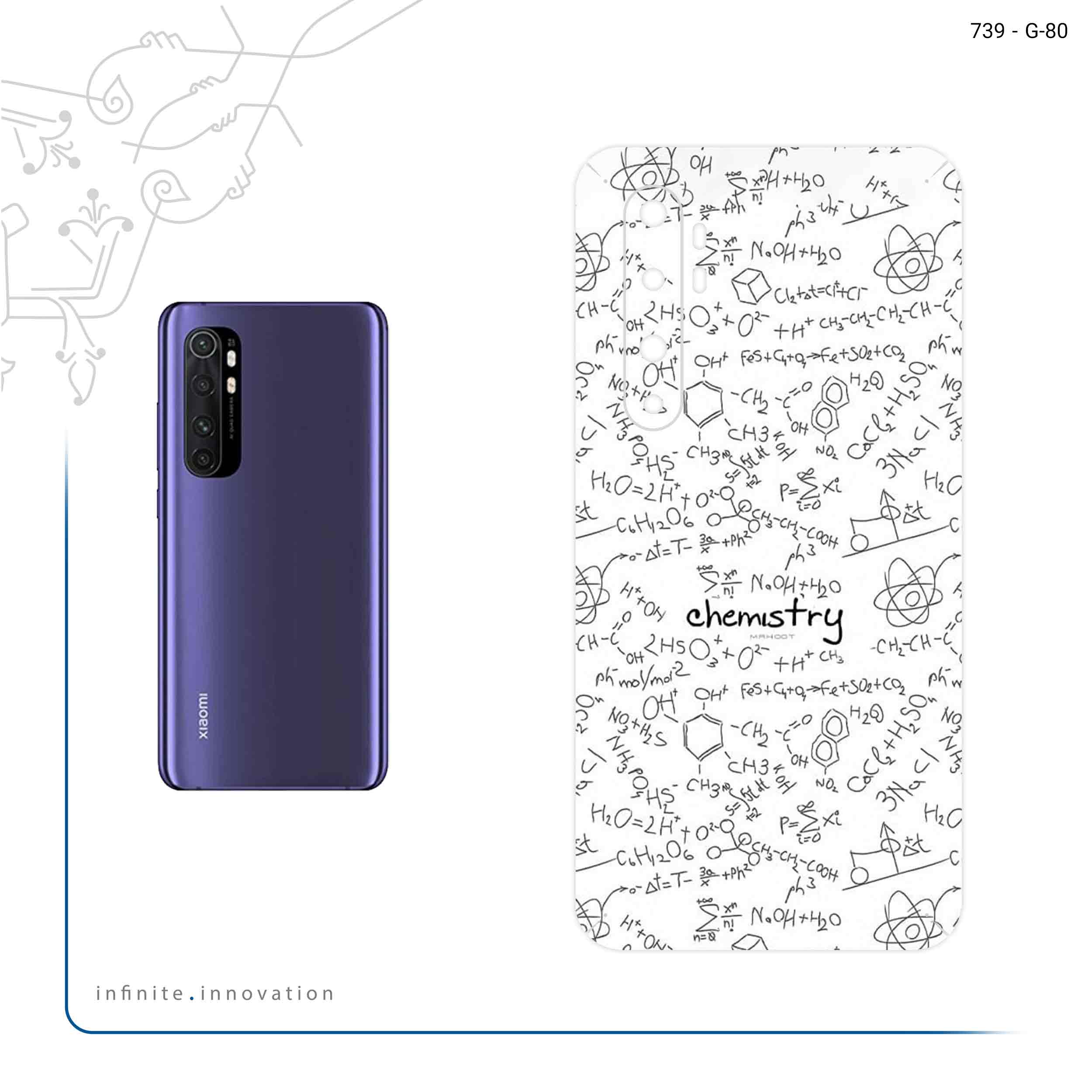 برچسب پوششی ماهوت مدل Chemistry Science مناسب برای گوشی موبایل شیائومی Mi Note 10 Lite