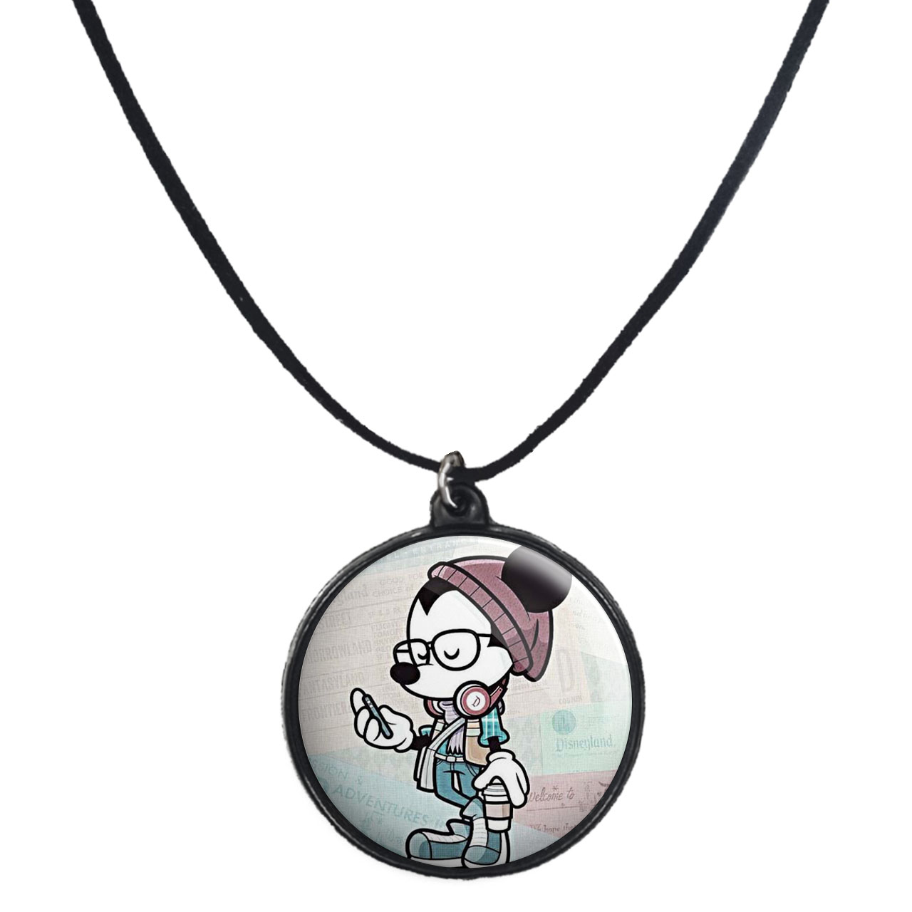 گردنبند پرمانه طرح میکی موس کد pmb.12854 مدل دو طرفه