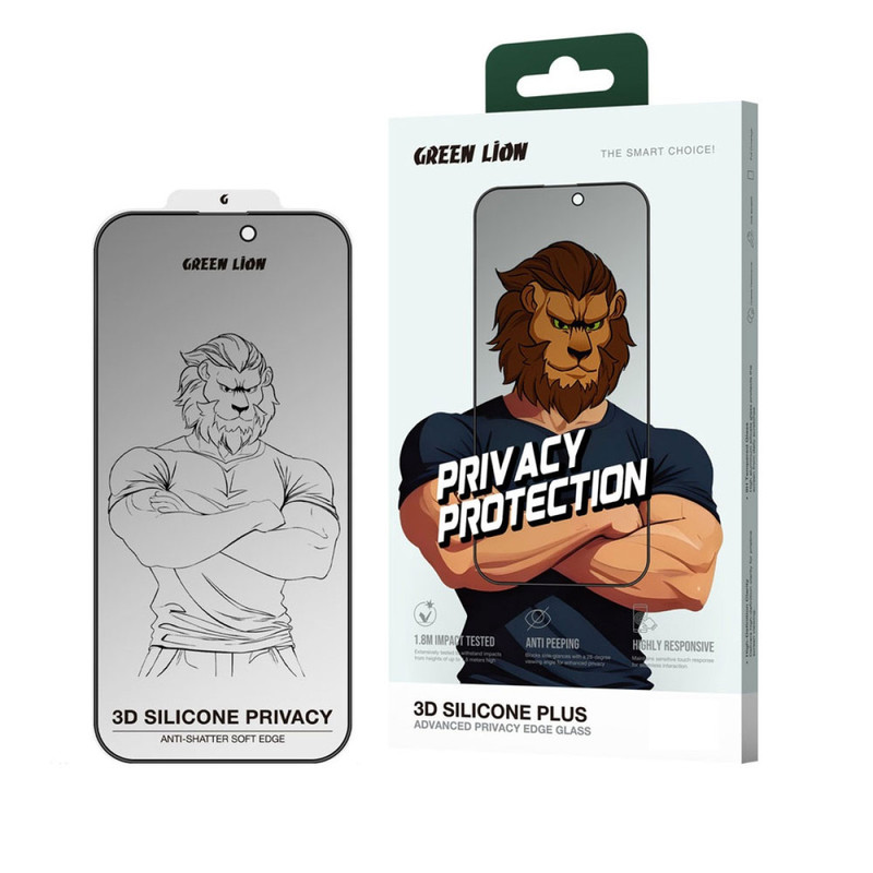محافظ حریم شخصی صفحه نمایش گرین لاین مدل 3D Silicone Plus Privacy مناسب برای گوشی موبایل اپل iPhone 16 Pro Max | کالا برتری