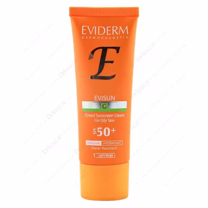 کرم ضد آفتاب SPF50 بژ روشن اویدرم پوست چرب
