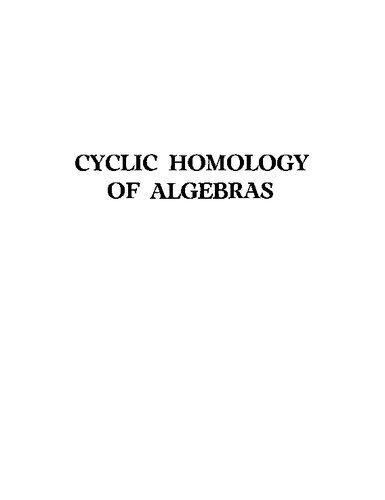 خرید و دانلود نسخه کامل کتاب Cyclic Homology of Algebras