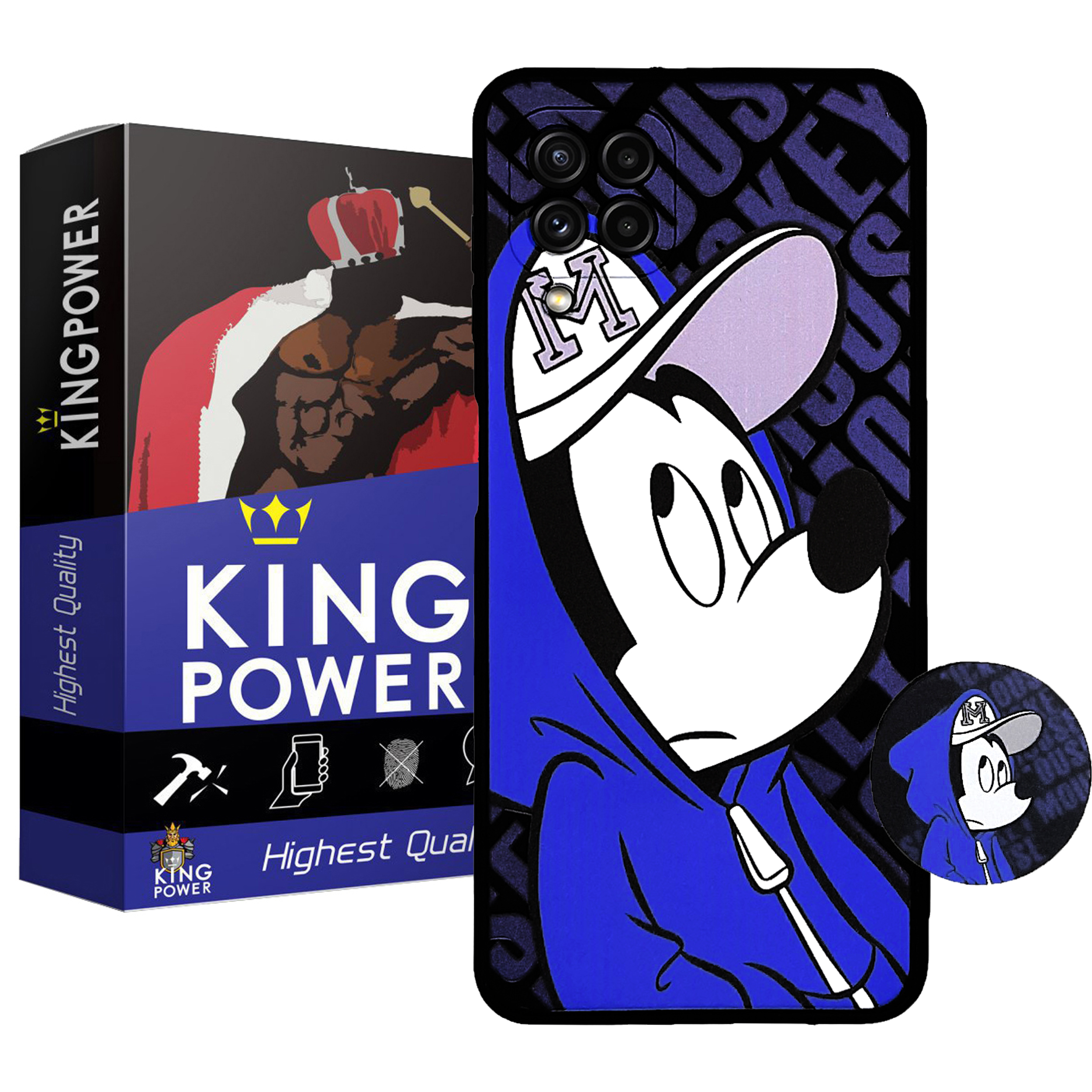  کاور کینگ پاور مدل mikiblue مناسب برای گوشی موبایل سامسونگ Galaxy A12 به همراه پایه نگهدارنده