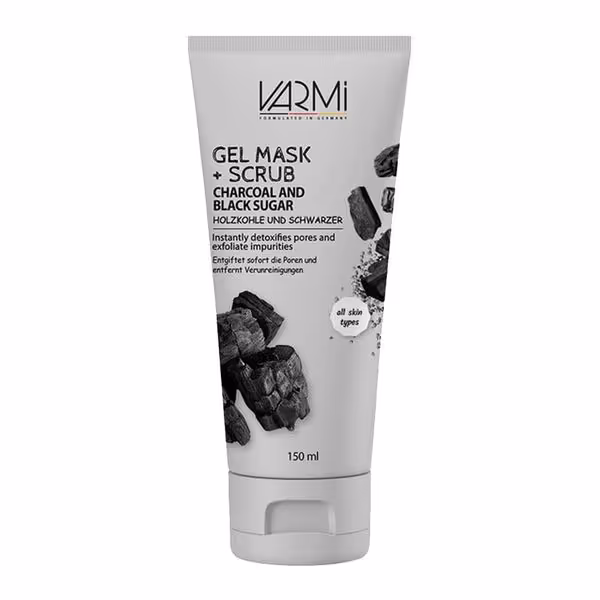 ماسک و اسکراب صورت زغال و شکر سیاه وارمی | 150ml